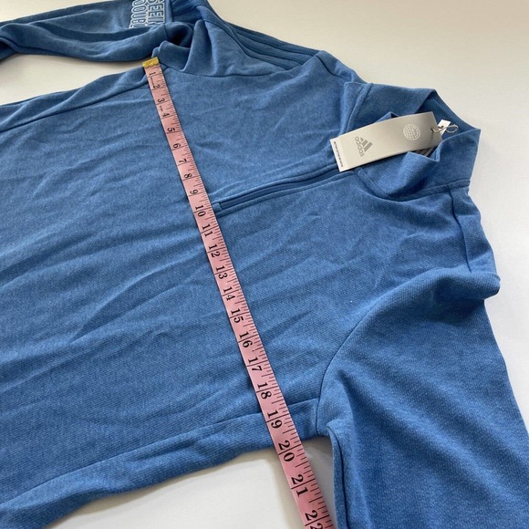 Adidas Sweater Women's 3-Stripes Quarter Zip A555 Blue Size Large - Picture 5 of 11